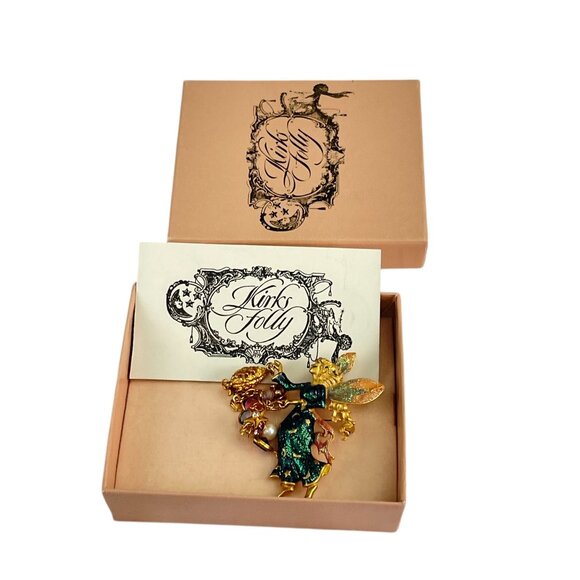 Kirks Folly Enchanted Fairy Brooch With Crystals & Pearls Original New Box - Picture 4 of 12